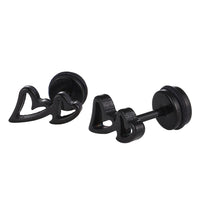 Load image into Gallery viewer, Fake Piercing Expander schwarz zwei Herzen Schaubverschluss Edelstahl - chic - net.de
