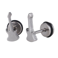 Load image into Gallery viewer, Fake Piercing Expander silber farben Gitarre Schaubverschluss Edelstahl - chic - net.de
