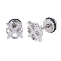 Load image into Gallery viewer, Fake Piercing Expander silber Farben Muster Schnörkel Schaubverschluss Edelstahl - chic - net.de

