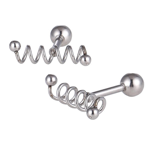 Fake Piercing Expander silber Spiralfeder Edelstahl - chic - net.de