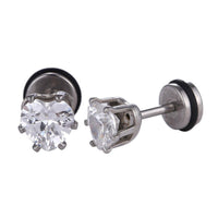Load image into Gallery viewer, Fake Piercing Expander silber Zirkonia Stein weiß Herzform Schaubverschluss Edelstahl - chic - net.de
