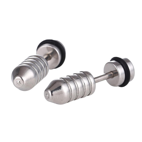 Fake Piercing Expander silberfarben Gewinde Schaubverschluss Edelstahl - chic - net.de