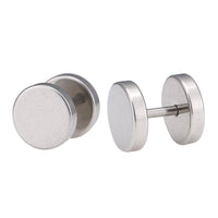 Cargar imagen en el visor de la galería, Fake Piercing Expander silberfarben Ø 6 mm Edelstahl Schraubverschluss - chic - net.de

