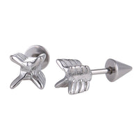 Load image into Gallery viewer, Fake Piercing Expander silberfarben Pfeil Schaubverschluss Edelstahl - chic - net.de
