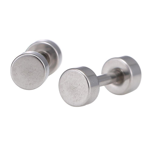 Fake Piercing Expander silberfarben rund Ø 7,5 mm Edelstahl Schraubverschluss - chic - net.de