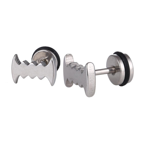 Fake Piercing Expander silberfarben Vampir Gebiss Zähne Schaubverschluss Edelstahl - chic - net.de