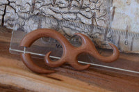 Cargar imagen en el visor de la galería, Fake Piercing Lobe Edelstahl Holz Flames Dehnschnecke - chic - net.de
