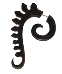 Load image into Gallery viewer, Fake Piercing Ohrring Holz Hook Spirale Drachenrücken - chic - net.de
