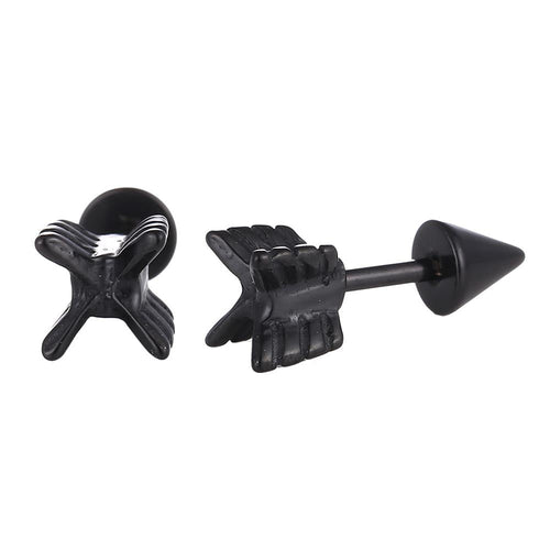 Fake Piercing Plug Edelstahl Schraubverschluss schwarzer Pfeil - chic - net.de