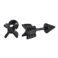 Load image into Gallery viewer, Fake Piercing Plug Edelstahl Schraubverschluss schwarzer Pfeil - chic - net.de
