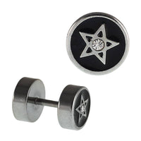 Load image into Gallery viewer, Fake Piercing silberfarben Davidsstern klein Zirkonia weiß mini 7 mm Edelstahl - chic - net.de
