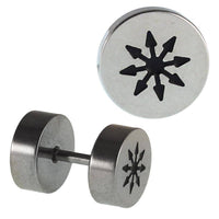 Load image into Gallery viewer, Fake Piercing silberfarben Pfeile Stern schwarz 7 mm Edelstahl - chic - net.de
