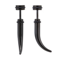 Cargar imagen en el visor de la galería, Fake Piercing Spike leicht gebogen schwarz Schraubverschluss Edelstahl - chic - net.de
