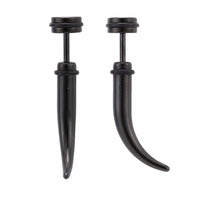 Cargar imagen en el visor de la galería, Fake Piercing Spike leicht gebogen schwarz Schraubverschluss Edelstahl - chic - net.de
