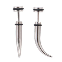 Cargar imagen en el visor de la galería, Fake Piercing Spike leicht gebogen silberfarben Schraubverschluss Edelstahl - chic - net.de
