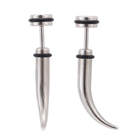 Cargar imagen en el visor de la galería, Fake Piercing Spike leicht gebogen silberfarben Schraubverschluss Edelstahl - chic - net.de
