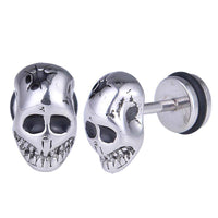 Cargar imagen en el visor de la galería, Fake Piercing Totenkopf schwarze Augen Edelstahl Schraubverschluss silber Farben - chic - net.de
