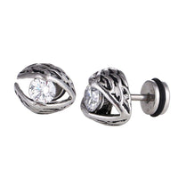 Load image into Gallery viewer, Fake Plug Piercing Edelstahl Flügel Zirkonia Stein Ohrstecker - chic - net.de
