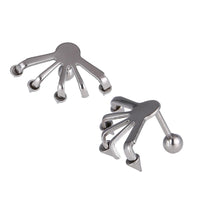 Cargar imagen en el visor de la galería, Fake Plug Piercing Edelstahl fünf Krallen mit Cones Schraubverschluss - chic - net.de
