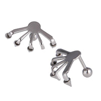 Cargar imagen en el visor de la galería, Fake Plug Piercing Edelstahl fünf Krallen mit Cones Schraubverschluss - chic - net.de
