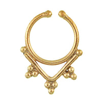 Load image into Gallery viewer, Fake Septum Piercing Nasenringe golden antik mit Bogen Dreieck Verzierung Brass - chic - net.de
