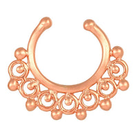 Load image into Gallery viewer, Fake Septum Piercing rosegolden Kreise mit Kugel Edelstahl - chic - net.de

