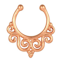 Load image into Gallery viewer, Fake Septum Piercing rosegolden Schörkel Spiralen Edelstahl - chic - net.de
