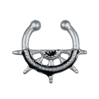 Load image into Gallery viewer, Fake Septum Piercing silberfarben Steuerrad Schiff Halbrund Edelstahl - chic - net.de
