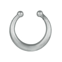 Load image into Gallery viewer, Fake Septum Piercing silbern Ring schlicht Kugeln Edelstahl Hufeisen - chic - net.de
