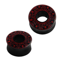 Load image into Gallery viewer, Flesh Tunnel Sternenkranz dick rot Ohr Horn Stern - chic - net.de
