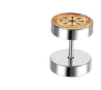 Load image into Gallery viewer, Fake Piercing Plug Vegvisir silber Edelstahl 10mm
