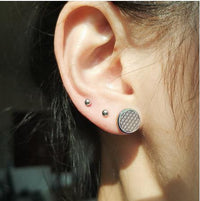 Load image into Gallery viewer, Fake Plug Piercing Edelstahl 10mm Blume des Lebens Viking
