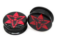 Load image into Gallery viewer, Schraub Plug Acryl Sharingan schwarz rot Sasuke eternal
