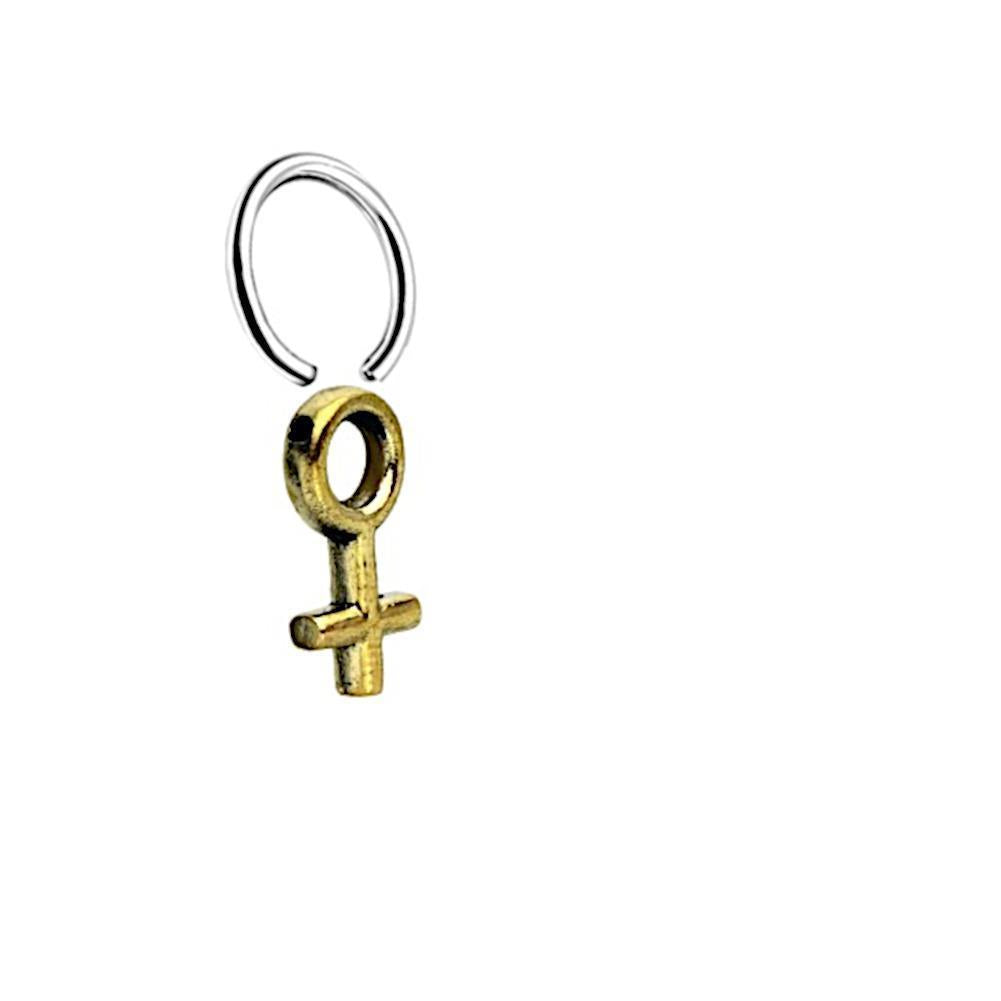 Piercing Klemmkugel Ring Brass Edelstahl Symbol weiblich