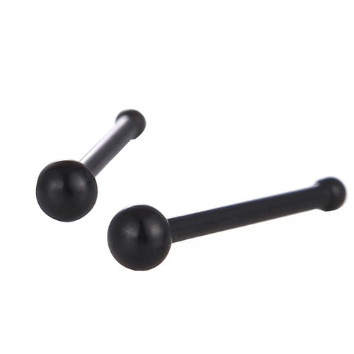 Gerader Nasenstecker schwarz mini Kugel Chirurgenstahl - chic - net.de
