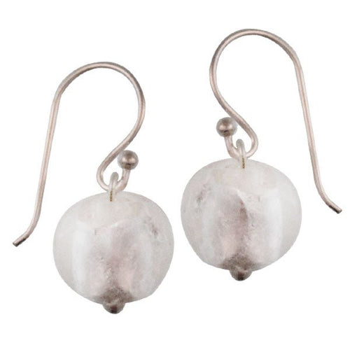 Glasohrringe Glitzer Kugel weiß Silverfoil Edelstahl ca. 10 mm glänzend Ohrringe Glas - chic - net.de