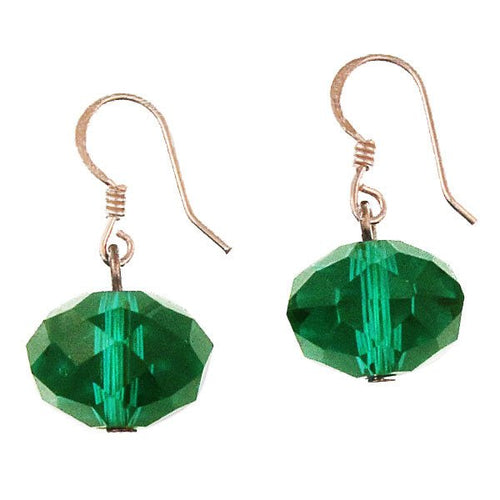 Glasohrringe grün facettiert Glitzer Kugel flach 925er Silber ca.13 mm Ohrringe Glas - chic - net.de