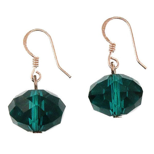 Glasohrringe türkis facettiert Glitzer Kugel flach 925er Silber ca.13 mm Ohrringe Glas - chic - net.de