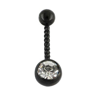 Load image into Gallery viewer, Glitzer Bauchnabel Piercing Zirkonia Edelstahl gedreht - chic - net.de
