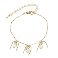 Load image into Gallery viewer, Glitzer Brass Armband golden Kugeln Zirkonia hellgrün facettiert verstellbar 165 - 225 mm - chic - net.de
