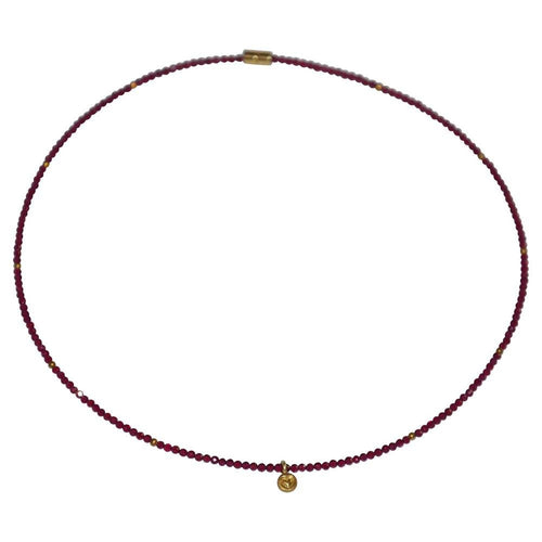 Halskette Granat 925 Sterling Silber vergoldet 43cm Herz - chic - net.de