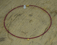 Load image into Gallery viewer, Halskette Granat 925 Sterling Silber vergoldet 43cm Herz - chic - net.de
