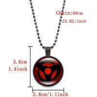 Cargar imagen en el visor de la galería, Halskette Kugel Kette Kakashi Sharingan rot schwarz silber - chic - net.de
