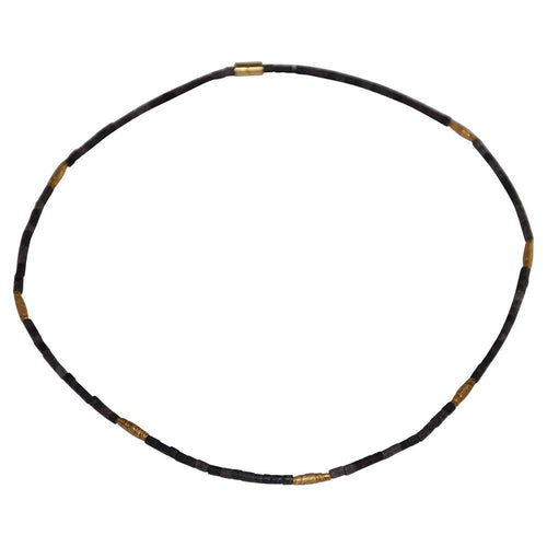 Halskette Lavastein 925 Sterling Silber vergoldet 43cm - chic - net.de