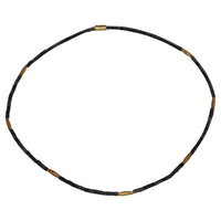 Load image into Gallery viewer, Halskette Lavastein 925 Sterling Silber vergoldet 43cm - chic - net.de
