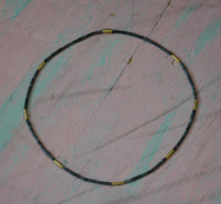 Load image into Gallery viewer, Halskette Lavastein 925 Sterling Silber vergoldet 43cm - chic - net.de
