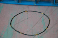 Load image into Gallery viewer, Halskette Lavastein 925 Sterling Silber vergoldet 43cm - chic - net.de
