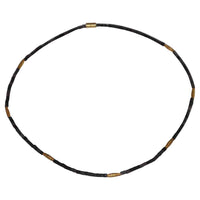 Load image into Gallery viewer, Halskette Lavastein 925 Sterling Silber vergoldet 43cm - chic - net.de
