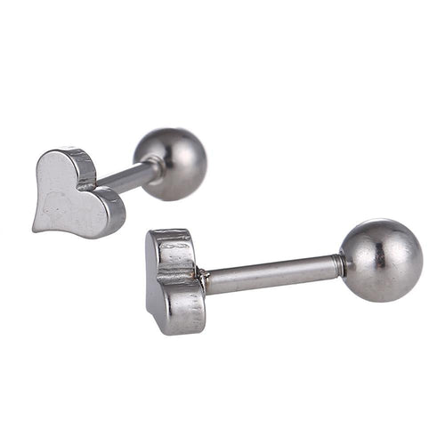Helix Piercing Edelstahl silber Farben Schraubverschluss mini Herz - chic - net.de