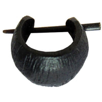 Load image into Gallery viewer, Holz Pin Ohrringe Creolen breit schwarz raue Oberfläche Rillen 16 mm - chic - net.de
